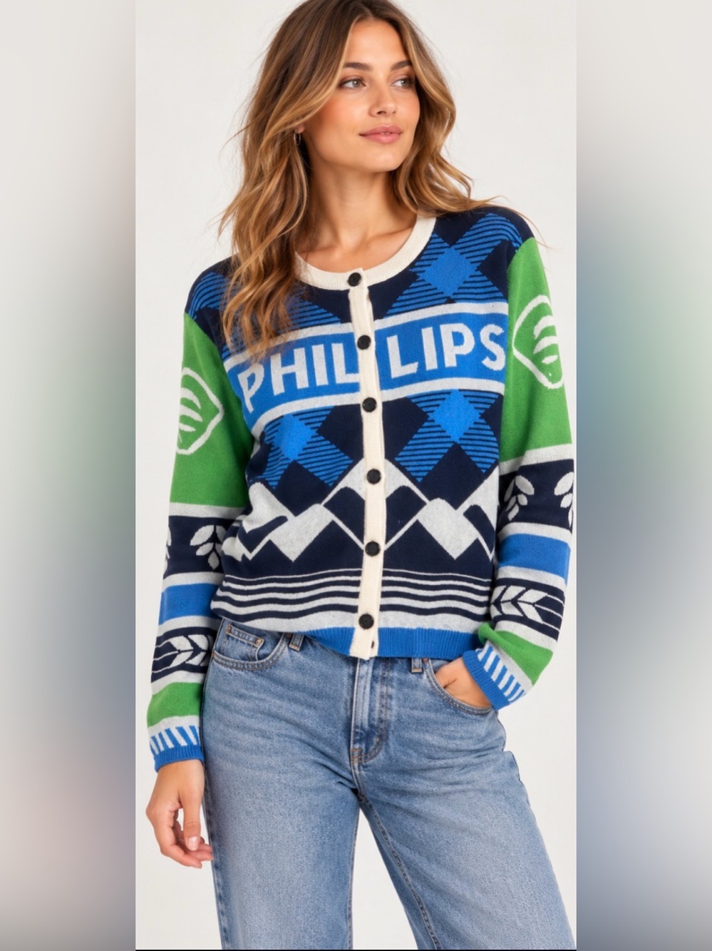 PHILLIPS Brewing & Malting Co. Knit Cardigan Sweater – M
